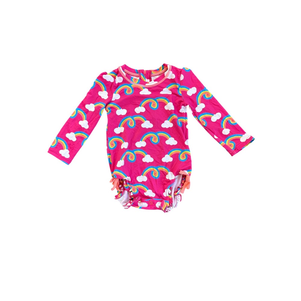 Hatley Rainbow Rash Guard Swimsuit Baby Girl 9-12M Kidcore Bright